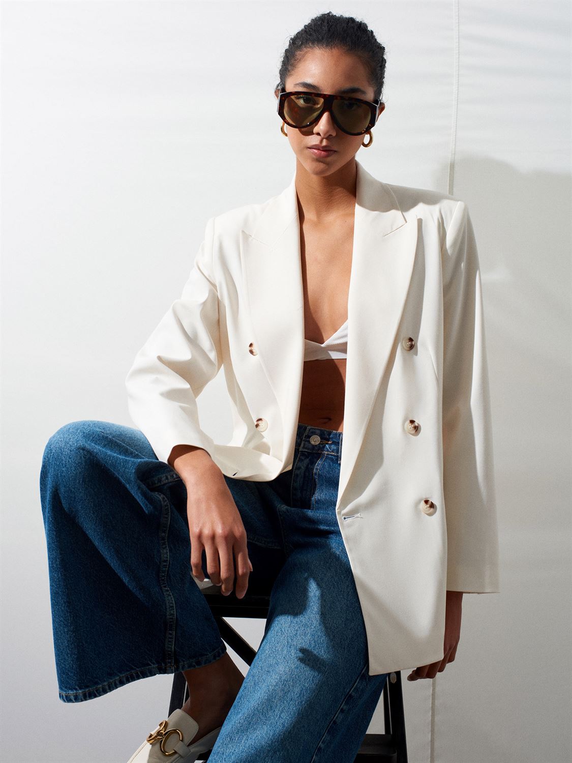 Blazer Ceket-Beyaz